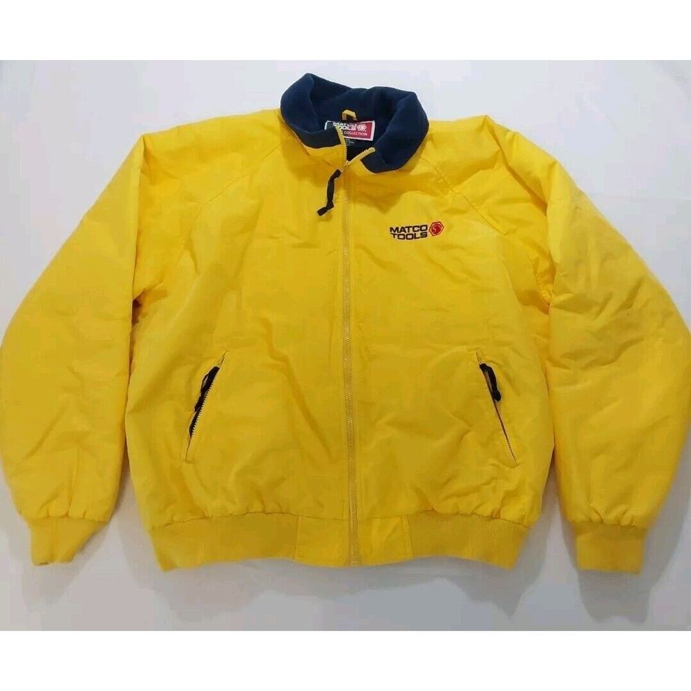 Vintage Matco Tools Racing Yellow‎ Multicolor Sports Jacket Coat Size Men 2XL